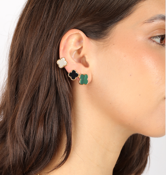 ARETES TREBOL VERDE